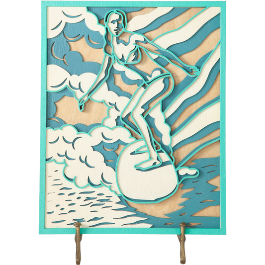 Surfer on Wave Close up (Girl)
